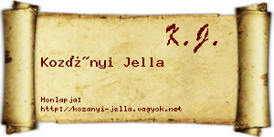 Kozányi Jella névjegykártya
