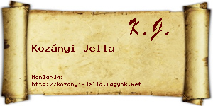 Kozányi Jella névjegykártya